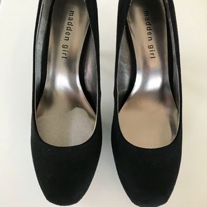 Steve Madden Girl black suede heels